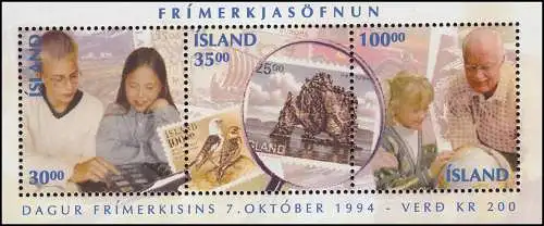 Island Block 17 Tag der Briefmarke 1994: Briefmarkensammeln, ** / MNH