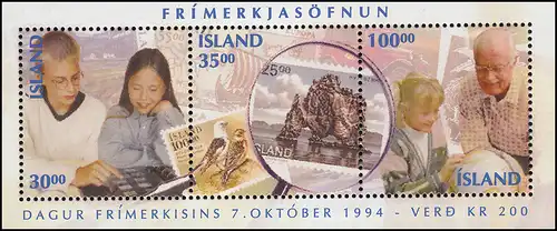 Islande Bloc 17 Journée du timbre 1994: Recueillir les timbres, ** / MNH