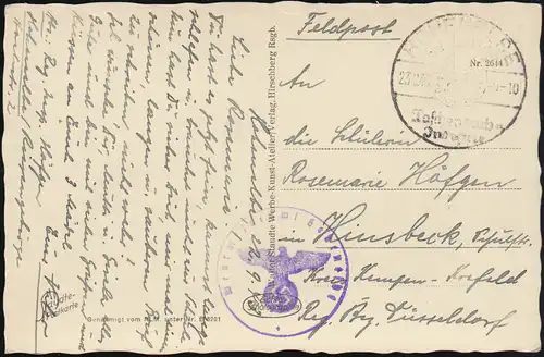 BS Bundesvereinigungsamt Hohenelbe sur AK Spindlerbaude Maison Rübenummer, SSt HÖHENELBE 1943