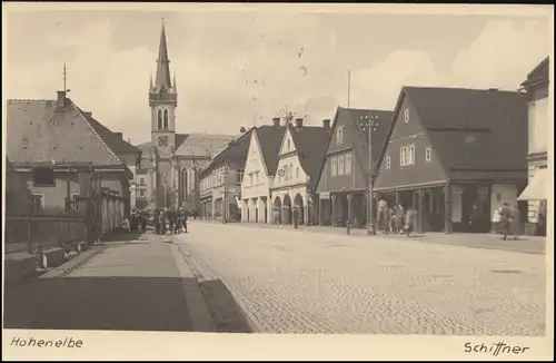 BS Bundesvereinigungsamt Hohenelbe sur AK Hoheelbere scène routière, HARTA HoherelenBE 28.6.43