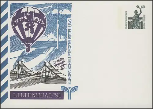 PP 151 SWK 60 Pf Exposition européenne du courrier aérien LILIENTHAL 91, **