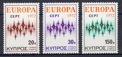 Europaunion 1972 Zypern 374-376, Satz ** / MNH