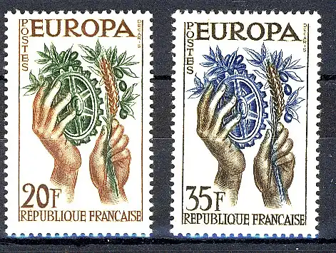 Europaunion 1957 Frankreich 1157-1158, Satz ** / MNH