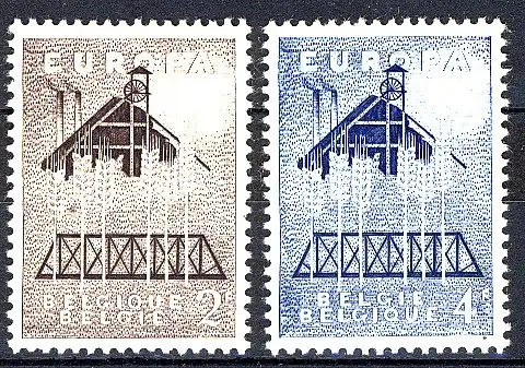 Europaunion 1957 Belgien 1070-1071, Satz ** / MNH