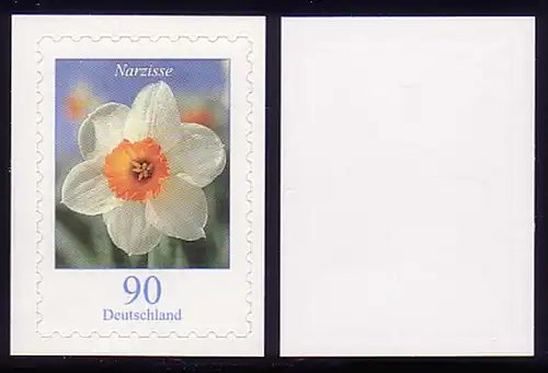 2515 Blumen 90 Cent selbstklebend NEUTRALE Folie, 10 Einzelmarken, alle **