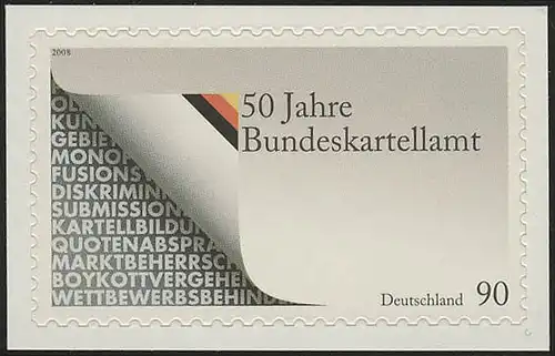 2655 Bundeskartellamt, SEUBSTKL. sur feuille neutre, set de 10 pièces, tous **