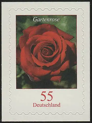 2675 Gartenrose, selbstklebend NEUTRALE Folie, 10 Einzelmarken, alle **