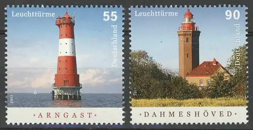 2878-2879 phares Argast et Dahmeshöved 2011 - ensemble frais de port **