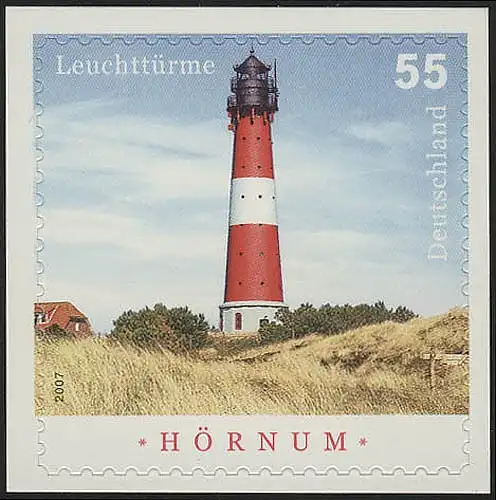 2682 Leuchtturm Hörnum, selbstklebend NEUTRALE Folie, 10 Einzelmarken, alle **