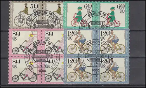 735-738 Bicyclettes historiques 1985: jeu de quatre blocs ESSt BERLIN