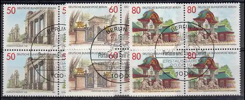 761-763 Portales et portes à Berlin 1986: jeu de quatre blocs ESSt BERLIN 20.6.86