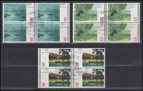 423-425 Gemälde Berliner Landschaften 1972: Viererblock-Satz zentrische ESSt