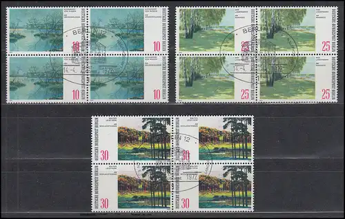 423-425 Peinture de paysages berlinois 1972: set-bloc à quatre blocs