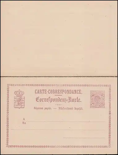 Luxembourg Carte postale P 6 Blagues en cercle 6/6 C. rouge-violet, non utilisé