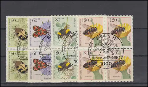 712-710 insectes pollinisateurs 1984: jeu de quatre blocs ESSt BERLIN