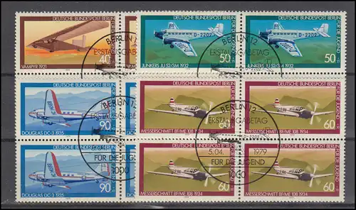 592-595 Jeunesse Aéronautique 1979: Ensemble quadripartite ESSt BERLIN