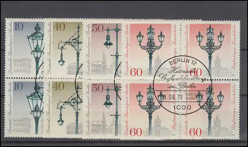 603-606 Straßenbeleuchtung Berlins 1979: Viererblock-Satz zentrische ESSt BERLIN