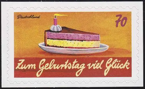 3244 Geburtstag, selbstklebend NEUTRALE Folie, 10 Einzelmarken, alle **