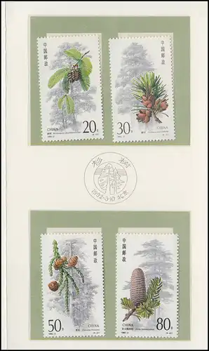 Carte commémorative Chine 2416-2419 Plantes: conifères 1992, phrase **