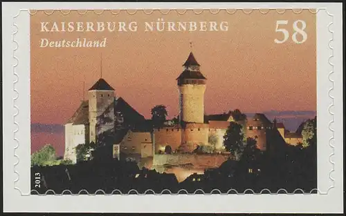 2978 Kaiserburg Nürnberg selbstklebend NEUTRALE Folie, 10 Einzelmarken, alle **