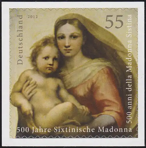 2965 Sixtinische Madonna selbstklebend NEUTRALE Folie, 10 Einzelmarken, alle **
