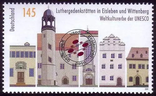 2736 Luther/UNESCO Eisleben und Wittenberg, gestempelt O