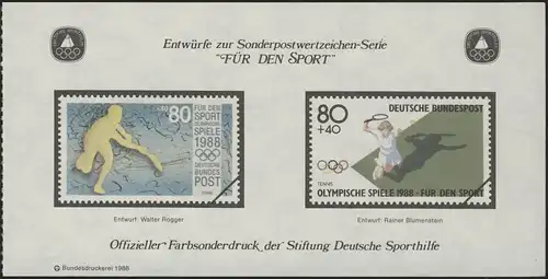 Sporthilfe Sonderdruck aus Bund-MH 1988 Tennis Olympiade