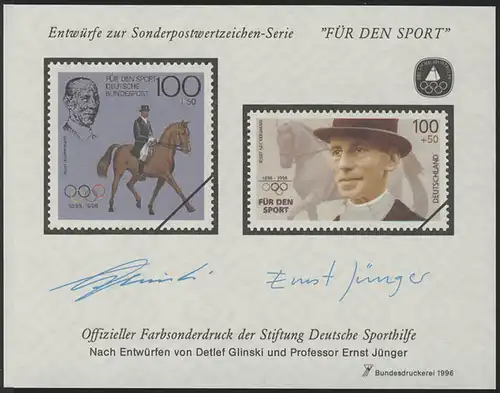 Sporthilfe Sonderdruck aus MH 1996 Josef Neckermann Reiten Pferdesport **