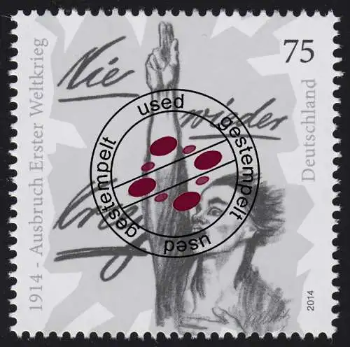 3100 Käthe Kollwitz - Nie wieder Krieg! - gestempelt O