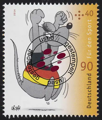 3076 Für den Sport: Cartoon Jubelmaus 90 Cent O