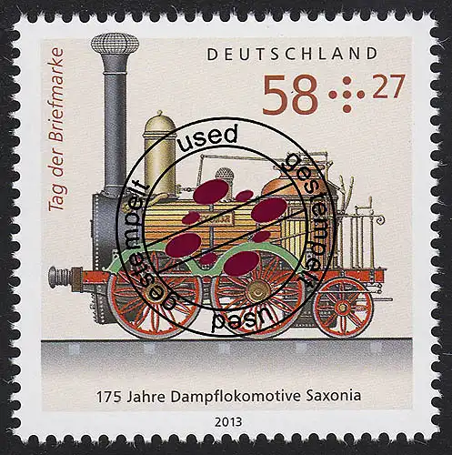 3027 Jour du timbre: Locomotive à vapeur SAXONIA O