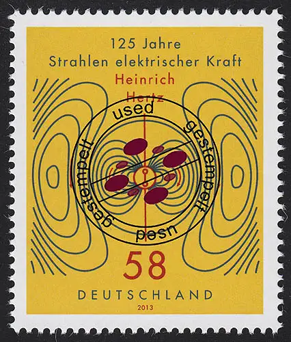 3036 Heinrich Hertz: Elektromagnetische Wellen, gestempelt O