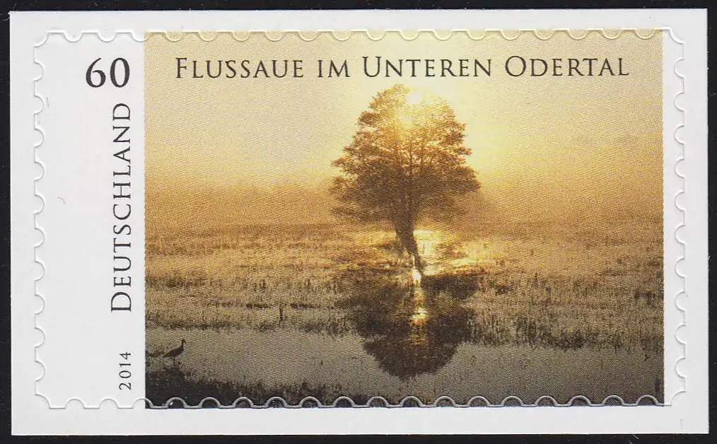 3080 Unteres Odertal selbstklebend NEUTRALE Folie, 10 Einzelmarken, alle **