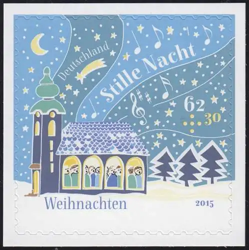 3186 Weihnachten, selbstklebend NEUTRALE Folie, 10 Einzelmarken, alle **