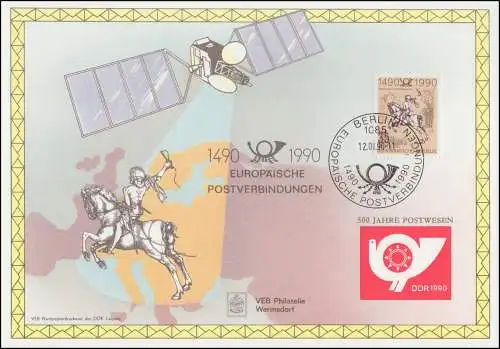 3299 Postverbindungen in Europa 1990, Wermsdorf-ETB ESSt BERLIN 12.1.90