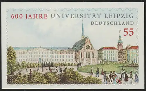 2747 Universität Leipzig selbstklebend NEUTRALE Folie, 10 Einzelmarken, alle **