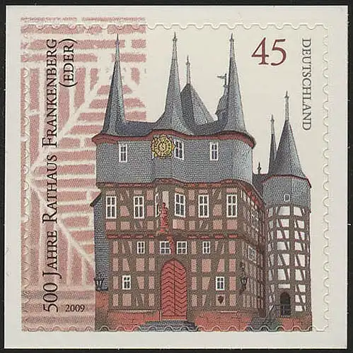 2718 Rathaus Frankenberg selbstkl. NEUTRALE Folie, 10 Einzelmarken, alle **