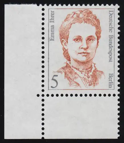 833 Frauen 5 Pf Ecke ul ** postfrisch
