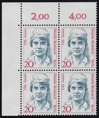 811 Frauen 20 Pf Eck-Vbl. ol ** postfrisch