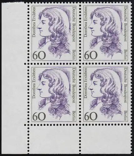 824 Frauen 60 Pf Eck-Vbl. ul ** postfrisch