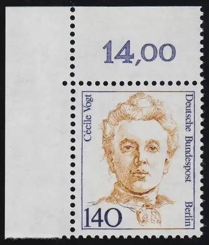 848 Frauen 140 Pf Ecke ol ** postfrisch