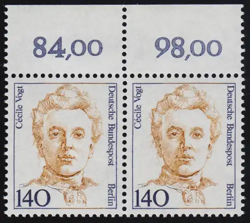 848 Frauen 140 Pf Paar OR ** postfrisch