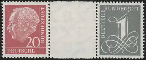 WZ16bX Zusammendruck Heuss, postfrisch **
