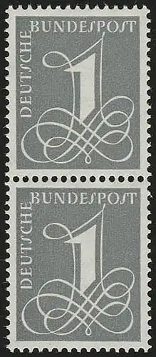 285X Ziffer 1 Pf Wasserzeichen 4W ** postfrisches, senkrechtes Paar