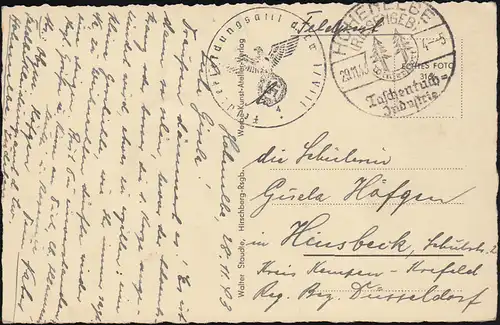 BS Feldbekleidungsamt der Luftwaffe 1/VIIII, AK Spindelmühle, SSt HOHENELBE 1943