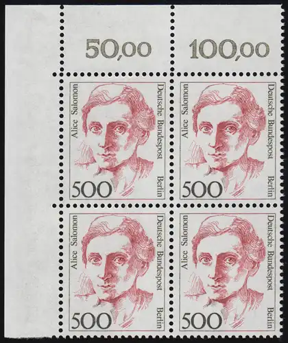 830 Frauen 500 Pf Eck-Vbl. ol ** postfrisch