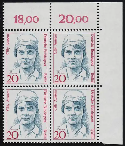 811 Frauen 20 Pf Eck-Vbl. or ** postfrisch