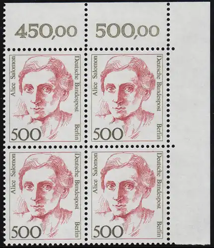 830 Frauen 500 Pf Eck-Vbl. or ** postfrisch