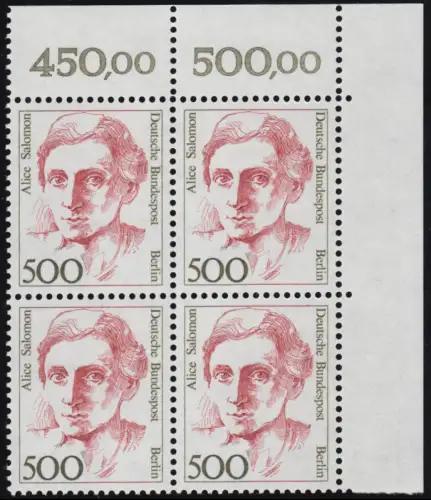 830 Frauen 500 Pf Eck-Vbl. or ** postfrisch