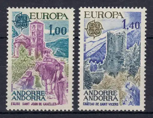 Union européenne 1977 Andorre (Post français) 282-283, taux ** / MNH
